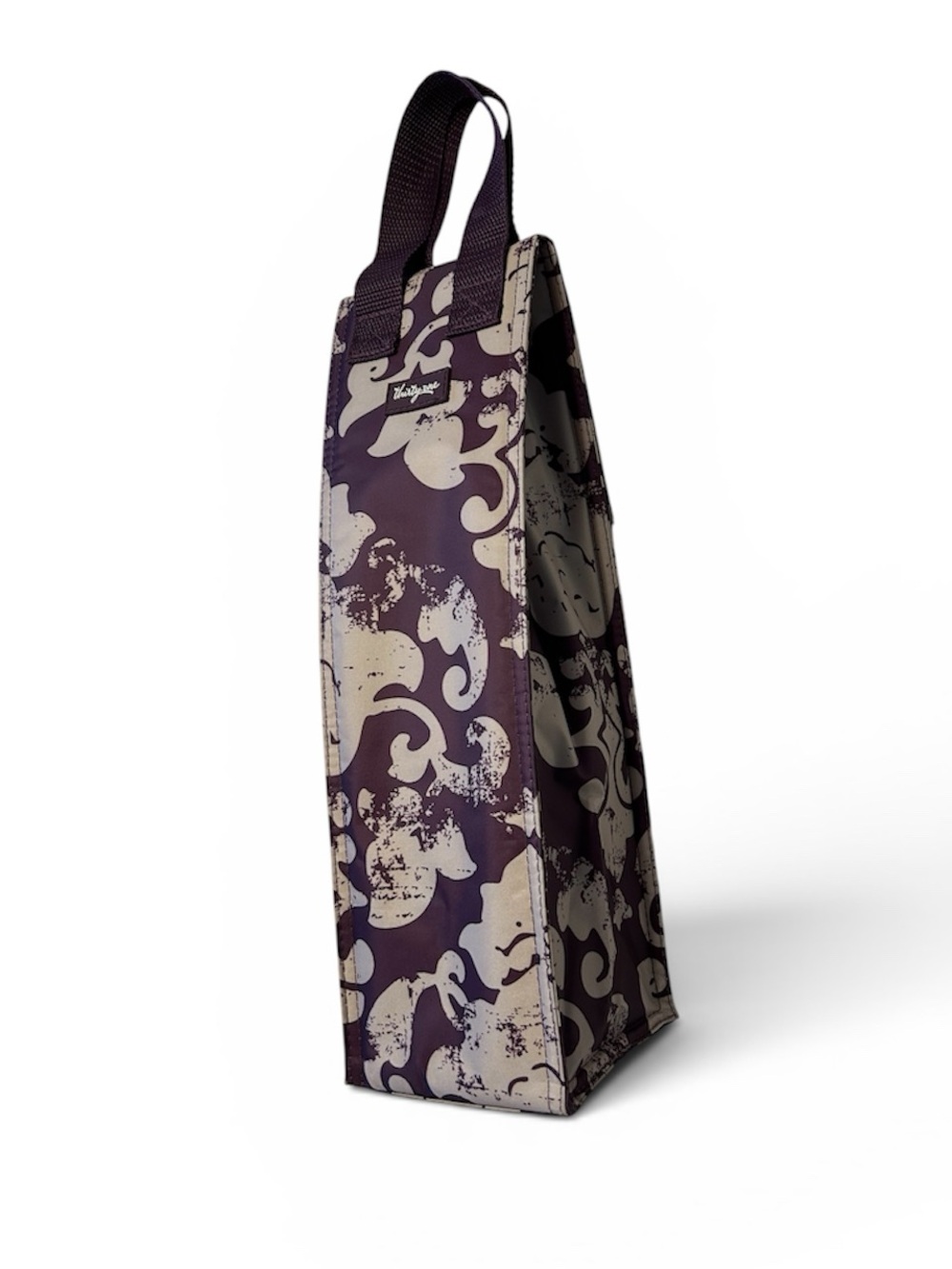 Thirty-One Purple and White Patterned Wine Tote